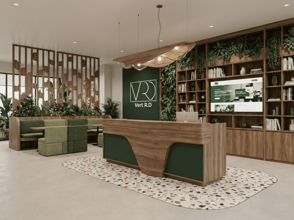 Aménagement et agencement d'un hall d'accueil d'une grande entreprise