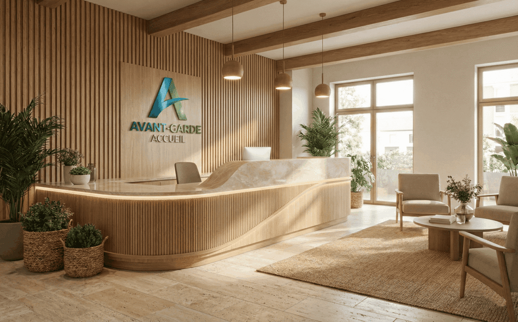 Création et émargement d'un hall d'entrée et d'accueil d'une start up par R2 Agencement