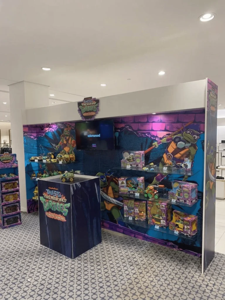 Aménagement d'un showroom multimarque pour Funrise : les tortues ninjas