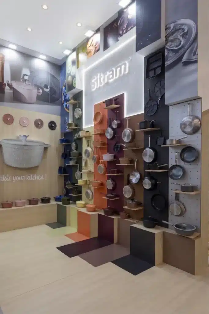 Agencement de retail pour Sitram vue du coin